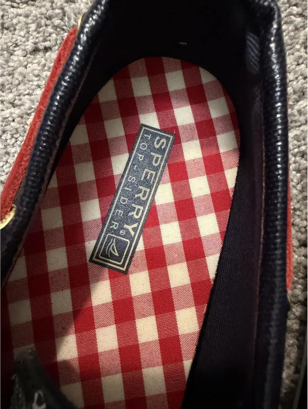 Sperry Top-Sider Navy White Anchor Print Boat Shoes Size 7